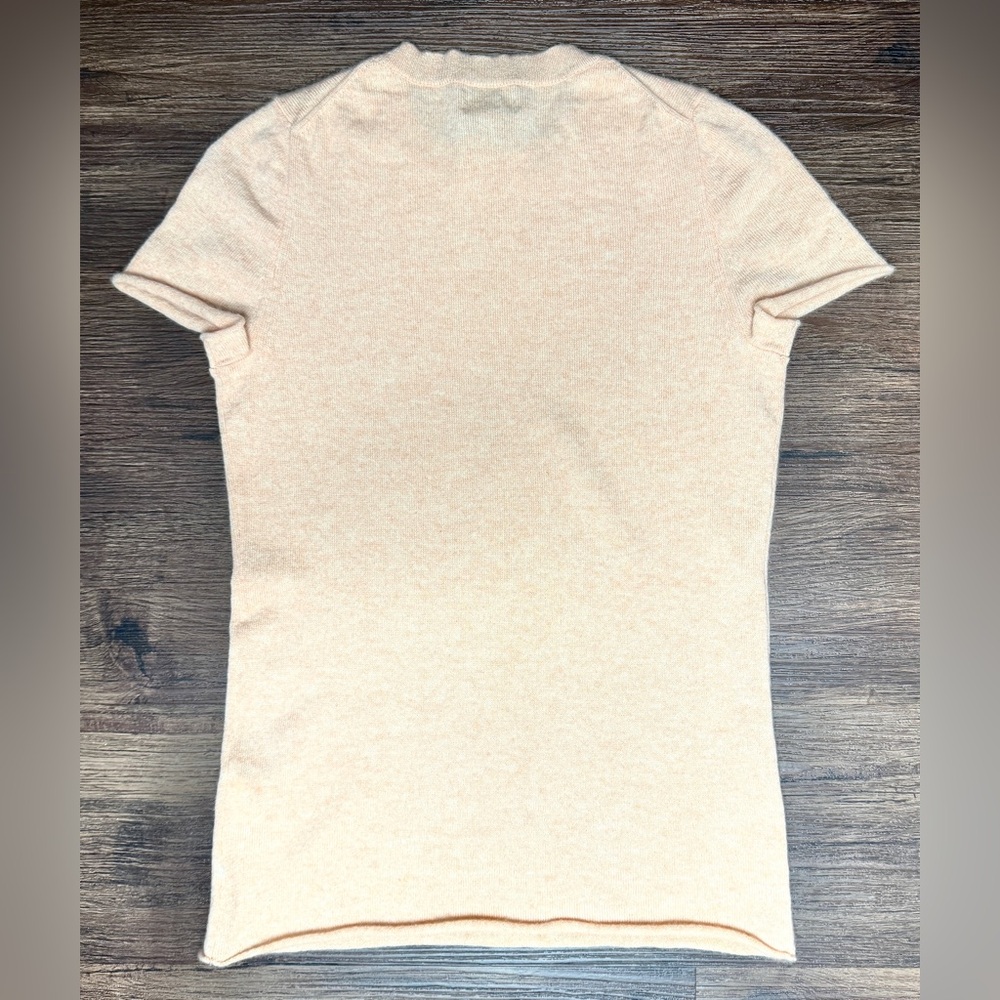 J. Crew 100% Cashmere Women's Peach Short Sleeve Tee - Picture 7 of 9